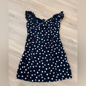 Abercrombie & Fitch Women’s Navy Polka Dot Mini Dress - Medium Petite